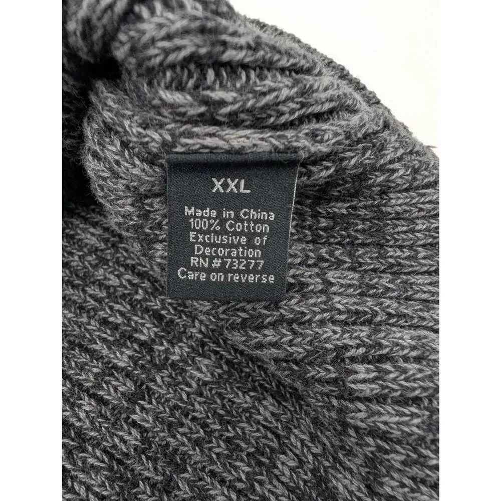NWOT APT 9 Grandpa Zip Sweater XXL Gray Pockets Cotton Chunky Warm Grandpacore